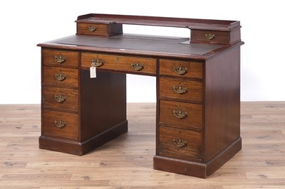 Lot 56 - Robson & Sons Newcastle: a Edwardian mahogany pedestal kneehole desk