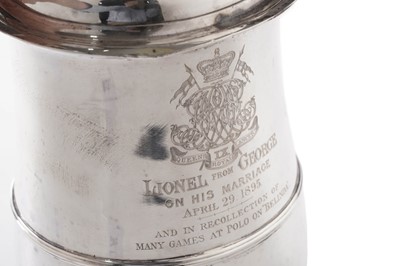 Lot 144 - Regimental interest: a late Victorian silver tankard