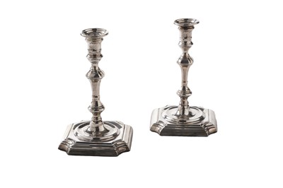 Lot 146 - A pair of late Victorian silver tapersticks