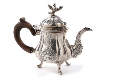 Lot 56 - An early 19th century continental silver herb or saffron teapot