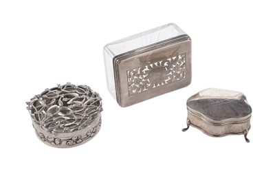 Lot 411 - Three Boxes including: an Edwardian silver pot-pourri box; and two others