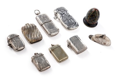 Lot 366 - Vesta cases including: a rare Scottish ‘tartan ware’ vesta case; and others