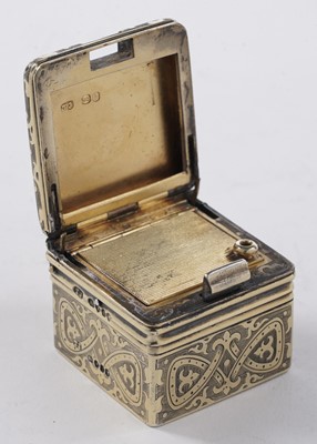 Lot 336 - A Victorian silver gilt vesta case