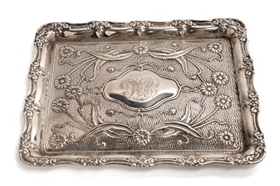 Lot 267 - An Edwardian silver tray by James Deakin & Sons