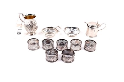 Lot 298 - A silver Christening cup; and a selection of small silver; and other tablewares