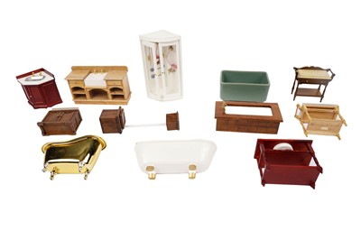 Lot 250A - A collection of modern doll’s house bathroom furniture