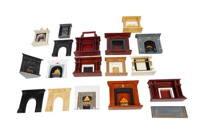 Lot 252 - A collection of doll’s house fireplaces and fire surrounds