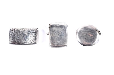 Lot 1120 - Three silver vesta cases