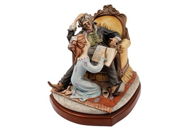 Lot 417 - A Capodimonte figure group of 'The Young Storyteller'