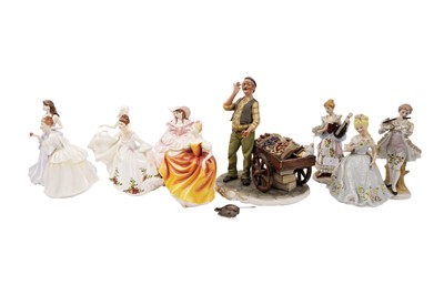 Lot 375 - A collection of decorative figurines, mostly Royal Doulton