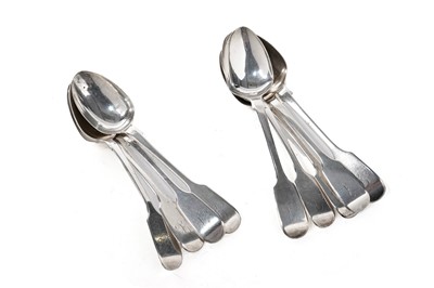 Lot 1040 - Nine Victorian silver teaspoons, by John Walton, Newcastle 1864