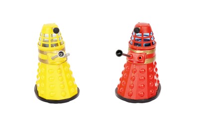 Lot 334 - Two plastic battery-operated Marx Daleks