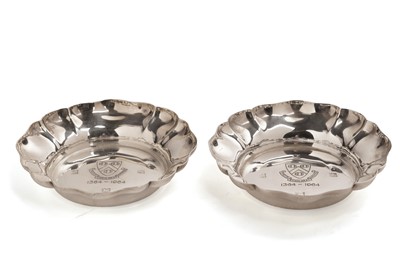 Lot 322 - A pair of silver pin dishes