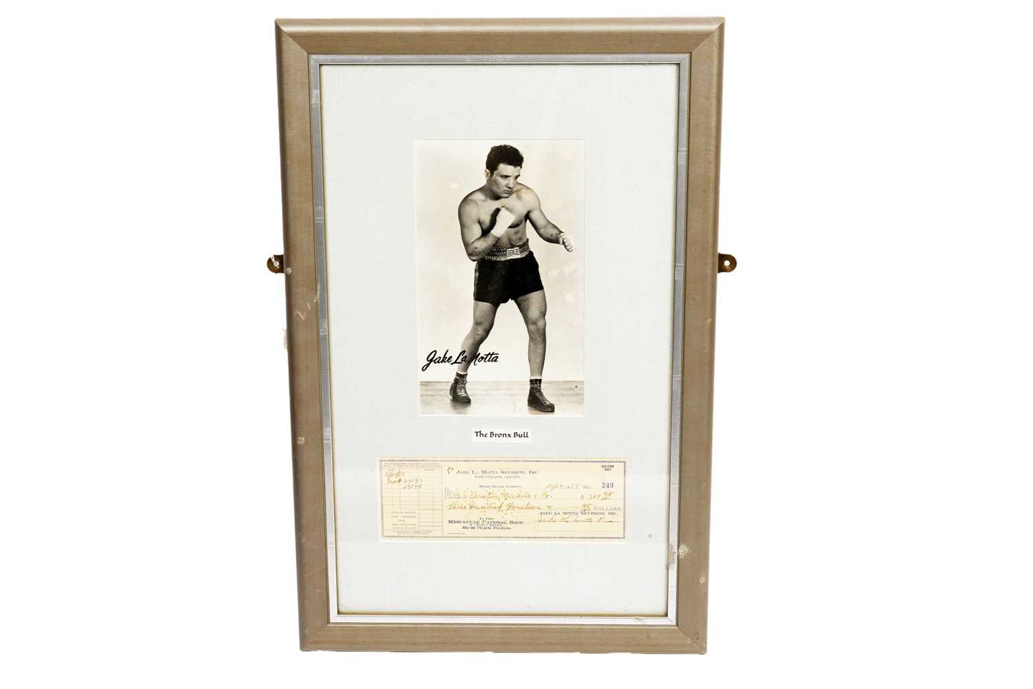 Lot 205 - A signed Jake LaMotta Skybrite Inc. cheque