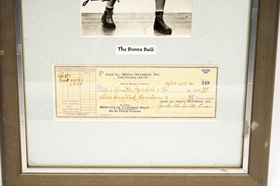 Lot 205 - A signed Jake LaMotta Skybrite Inc. cheque
