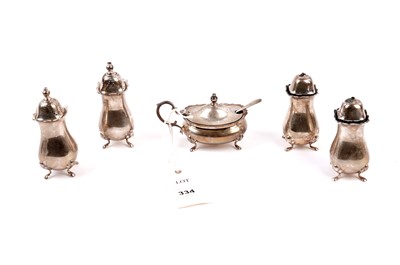 Lot 334 - An Elizabeth II silver condiment set