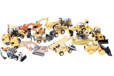 Lot 183 - A selection of diecast models of construction and excavation vehicles makers