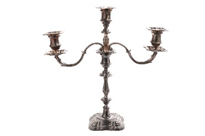 Lot 337 - An Elizabeth II silver candelabra