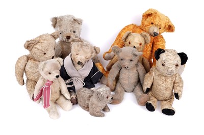 Lot 229 - Nine early to mid-20th Century teddy bears