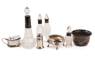 Lot 359 - A selection of silver and other condiments; and other items