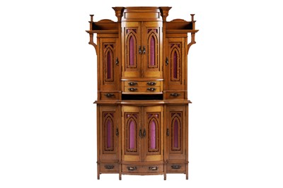 Lot 1425 - A late 19th Century Gothic Revival oak side cabinet