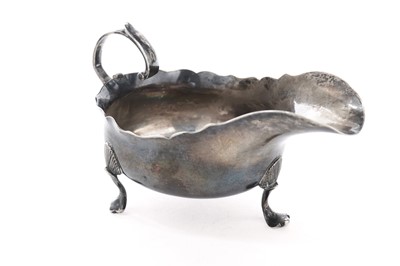 Lot 1091 - A George II silver sauce boat, by Isaac Cookson, Newcastle 1753