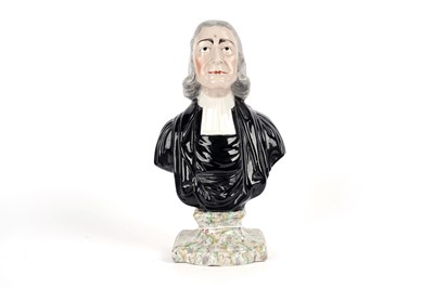 Lot 938 - A Staffordshire bust of John Wesley