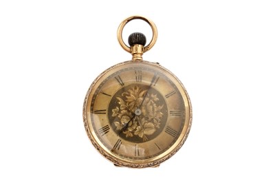 Lot 864 - A Continental yellow gold fob pocket watch; and a watch stand case