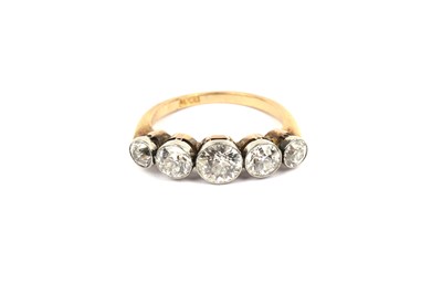 Lot 716 - A five stone diamond ring