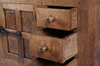 Lot 1426 - Robert ‘Mouseman’ Thompson of Kilburn: a rare oak and burr oak sideboard