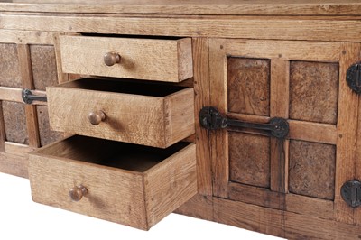 Lot 1426 - Robert ‘Mouseman’ Thompson of Kilburn: a rare oak and burr oak sideboard