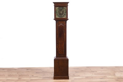 Lot 198 - A small oak 8-day longcase clock