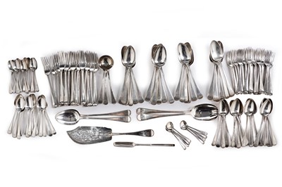 Lot 247 - A Victorian silver straight canteen of flatware