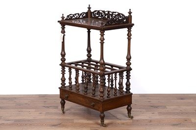 Lot 124 - A Victorian burr walnut and walnut canterbury whatnot