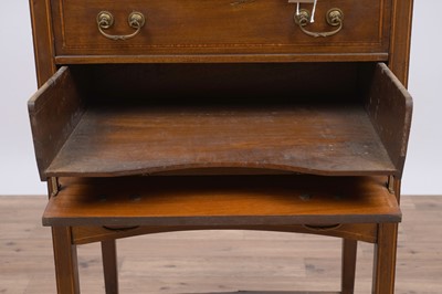 Lot 53 - An Edwardian inlaid mahogany music cabinet