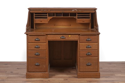 Lot 56 - 20th Century oak rolltop desk