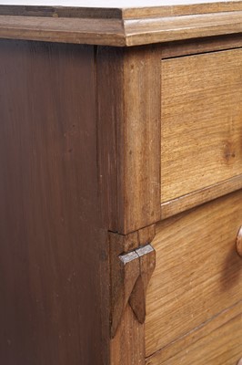 Lot 129 - A Victorian stained soft wood chest of drawers