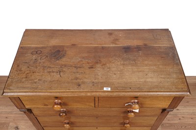 Lot 129 - A Victorian stained soft wood chest of drawers