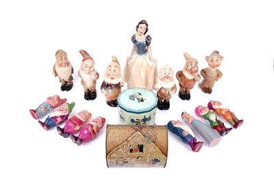 Lot 311 - Various Snow White and the Seven Dwarf figures; and other items