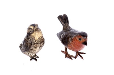 Lot 725 - Franz Bergman: two cold painted bronze birds