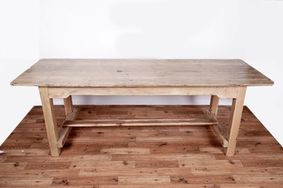 Lot 1 - A rustic pine farmhouse style dining table