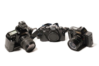 Lot 843 - Three Canon SLR cameras