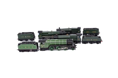 Lot 14 - Four EM gauge scratch-built metal locomotives with tenders