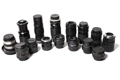 Lot 857 - Canon and other camera fit lenses by various independent makers