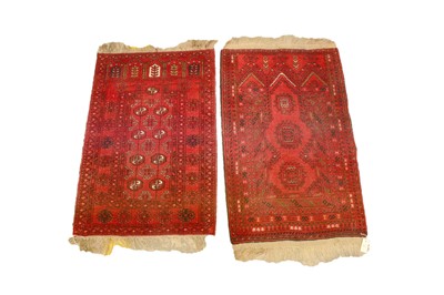 Lot 155 - An Afghan prayer rug; and a Caucasian Turkman prayer rug