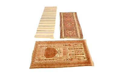 Lot 162 - An Afghan prayer mat; and two other rugs