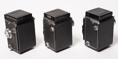 Lot 265 - Four Miranda SLR cameras and lenses; and Microcord and Microflex TLR cameras