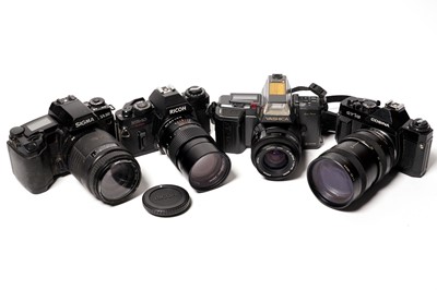 Lot 886 - SLR cameras by Sigma, Yashica, Ricoh, and Cosina