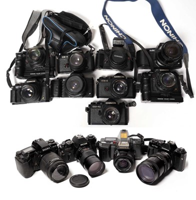 Lot 276 - A selection of SLR cameras; and other items