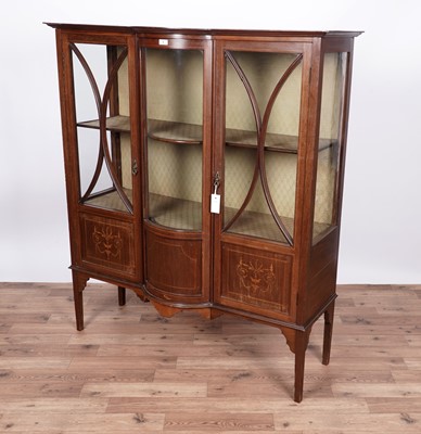 Lot 8 - An Edwardian inlaid mahogany display cabinet